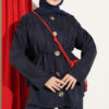 Elastic Waist Star Gold Button Two-Piece Set Navy Blue – Image 2