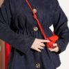 Elastic Waist Star Gold Button Two-Piece Set Navy Blue – Image 4
