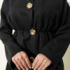 Elastic Waist Star Gold Button Two-Piece Set Black - Image 4