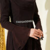 Belted Chiffon Evening Dress Dark Brown – Bild 4
