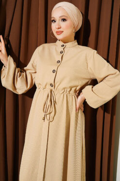 Alternative view of Belted Tulle Ankle-Cuffed Dress Beige
