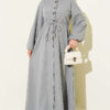 Belted Tulle Ankle-Cuffed Dress Grey