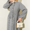 Belted Tulle Ankle-Cuffed Dress Grey - immagine 2