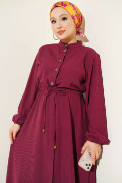 Alternative view of Belted Tulle Ankle-Cuffed Dress Plum