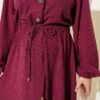 Belted Tulle Ankle-Cuffed Dress Plum - Imagen 4