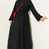 Belted Tulle Ankle-Cuffed Dress Black
