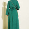 Belted Tulle Ankle-Cuffed Dress Green - immagine 3