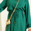 Belted Tulle Ankle-Cuffed Dress Green - immagine 4