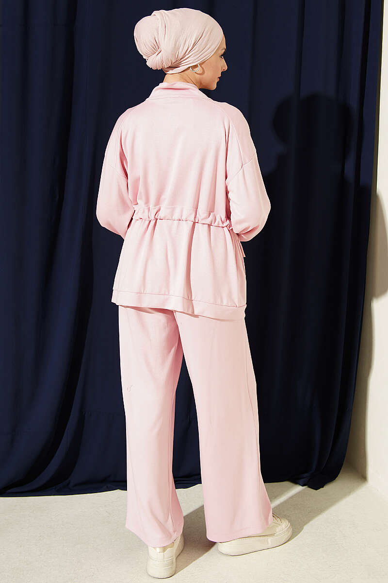 Waistbanded Pocket-Detail Two-Piece Set Pink - الصورة 3