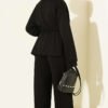 Waistbanded Pocket-Detail Two-Piece Set Black – Bild 3