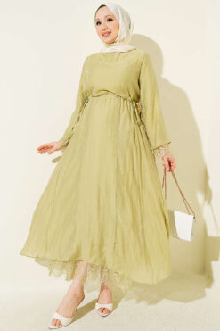 Belted Tunic Dress with Lace Details Hazel