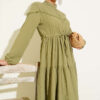 Belted Buttoned Tree Bark Dress Hazel – Bild 2
