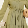Belted Buttoned Tree Bark Dress Hazel – Bild 4