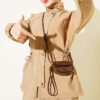 Waist-Elasticated Hoodie and Jogger Set Camel - immagine 2