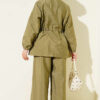 Waist-Elasticated Hoodie and Jogger Set Khaki - Image 3
