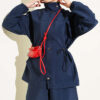 Waist-Elasticated Hoodie and Jogger Set Navy Blue - Image 2