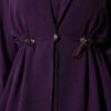 Waist-Emphasized French Terry Knit Dress with Hem Edge Purple – Bild 4