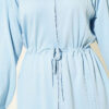 Waist-Elastic Ribbed French Terry Two-Piece Set Baby Blue - Imagen 4
