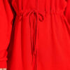 Waist-Elastic Ribbed French Terry Two-Piece Set Red - Image 4
