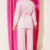 Waist-Elastic Ribbed French Terry Two-Piece Set Pink - Image 3
