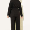 Waist-Elastic Ribbed French Terry Two-Piece Set Black - immagine 3