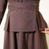 Waist-tie Detailed Hem Edge Two-Piece Set Brown – Bild 4