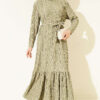 Striped Ruffled Belted Dress Hazel