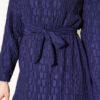 Striped Ruffled Belted Dress Navy Blue - immagine 4