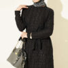 Striped Ruffled Belted Dress Black - Imagen 2