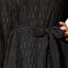 Striped Ruffled Belted Dress Black - Imagen 4