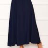 Elastic Waistband with Pocket Detail Hem Edge Skirt Pink – Bild 6