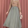 Elastic Waistband with Pocket Detail Hem Edge Skirt Mint - Image 3