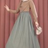 Elastic Waistband with Pocket Detail Hem Edge Skirt Mint - Image 4