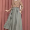 Elastic Waistband with Pocket Detail Hem Edge Skirt Mint - Image 5