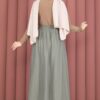 Elastic Waistband with Pocket Detail Hem Edge Skirt Mint - Image 8