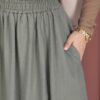 Elastic Waistband with Pocket Detail Hem Edge Skirt Mint - Image 7