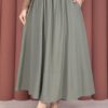 Elastic Waistband with Pocket Detail Hem Edge Skirt Mint - Image 2