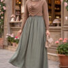 Elastic Waistband with Pocket Detail Hem Edge Skirt Mint