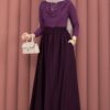 Elastic Waistband with Pocket Detail Hem Edge Skirt Plum – Image 5