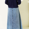 Elastic Waist Pocket Denim Skirt Denim Blue - الصورة 3