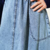 Elastic Waist Pocket Denim Skirt Denim Blue - الصورة 4