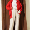 Elastic Waist Pocketed Tencel Trousers Beige - Imagen 2