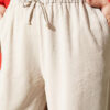 Elastic Waist Pocketed Tencel Trousers Beige - Imagen 4