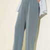 Elastic Waist Pocketed Tencel Trousers Indigo