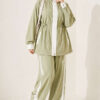 Elastic Waist Tencel Two-Piece Set Aqua Green - Image 3