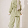Elastic Waist Tencel Two-Piece Set Aqua Green - Image 4