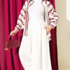 Elastic Waist Wide-Leg Fabric Trousers White - Afbeelding 2