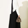 Elastic Waist Wide-Leg Fabric Trousers Black - الصورة 3