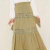Elastic Waist Lace Trim Muslin Skirt Hazel
