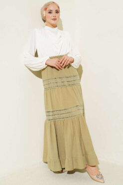 Alternative view of Elastic Waist Lace Trim Muslin Skirt Hazel